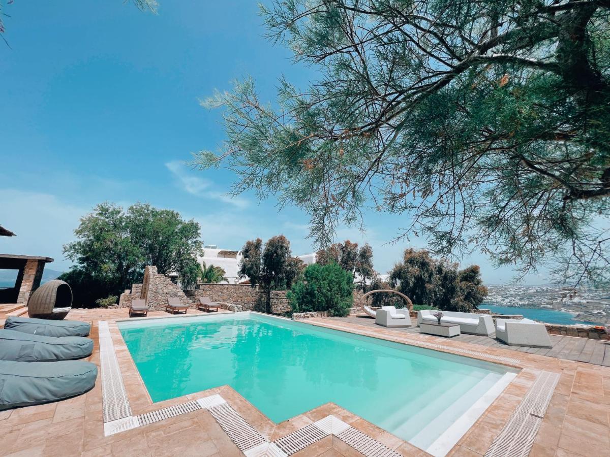 Dreamy Boho 5Bed Villa With Pool And Ocean View Mykonos Town Екстериор снимка