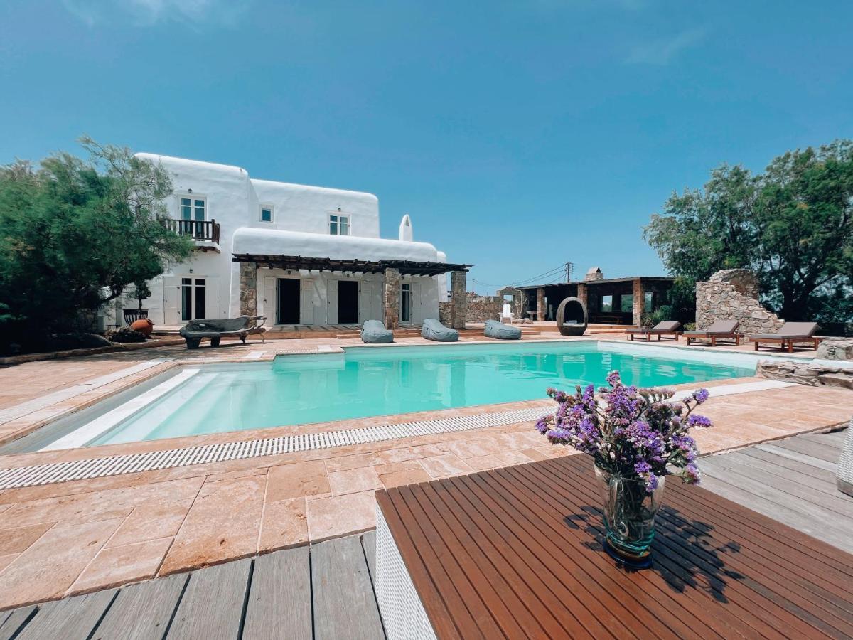 Dreamy Boho 5Bed Villa With Pool And Ocean View Mykonos Town Екстериор снимка