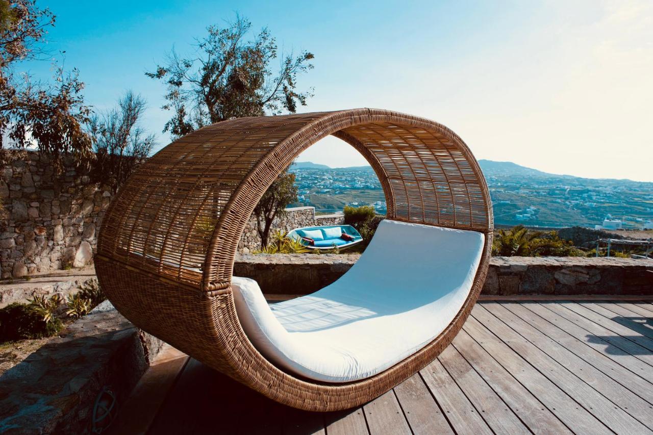Dreamy Boho 5Bed Villa With Pool And Ocean View Mykonos Town Екстериор снимка