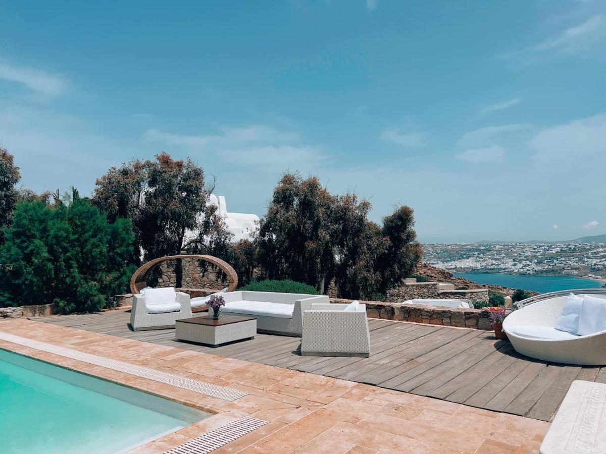 Dreamy Boho 5Bed Villa With Pool And Ocean View Mykonos Town Екстериор снимка