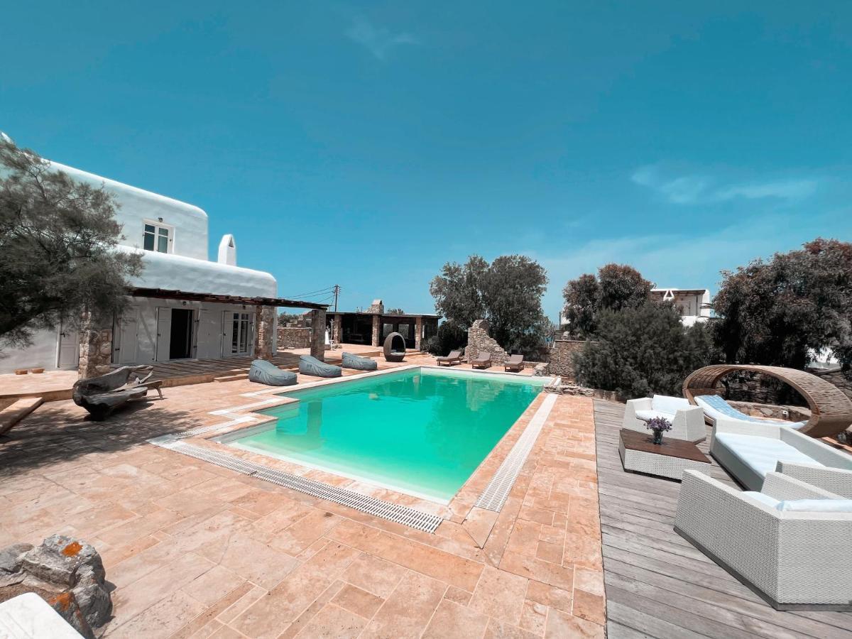 Dreamy Boho 5Bed Villa With Pool And Ocean View Mykonos Town Екстериор снимка
